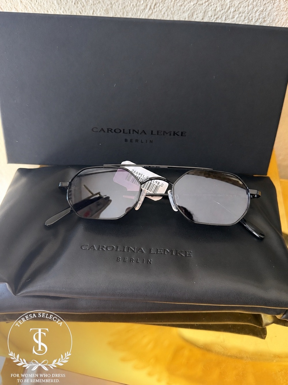 Carolina Lemke Berlin Men's Black Metal Sunglasses